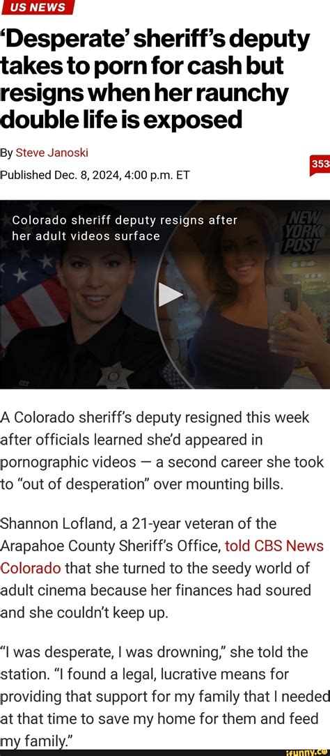 onlyfans exposed|Desperate sheriffs deputy takes to porn for cash but resigns。